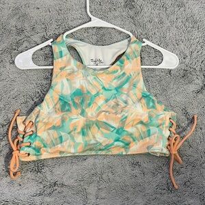 NWT Salt Life, Tropical, Tie Sided, Ribbed, Padded, Bikini Top Only!